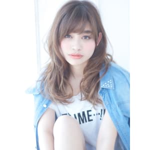2015春夏イノセントカラー　透け感アッシュ　セミロング
