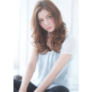 大人グラムなミックスカールロング外国人風透明感カラー