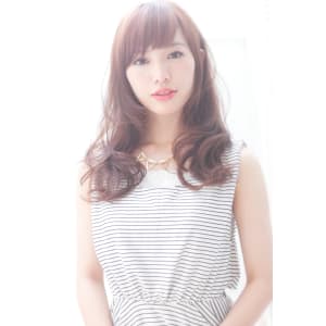 大人可愛いオフェロなロング　デジタルパーマ　大きめカール