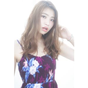 2015夏センターパートカールロング　透明感アッシュ