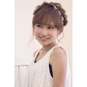 ＊ふんわり編み込みアップ＊