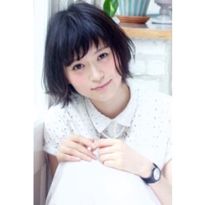 簡単スタイリング暗髪ショートボブ　M１２３
