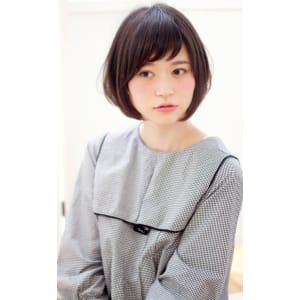 大人シンプル暗髪ショートボブ　M１３６
