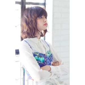 マルサラカラーのクールウェーブボブ【N-345】
