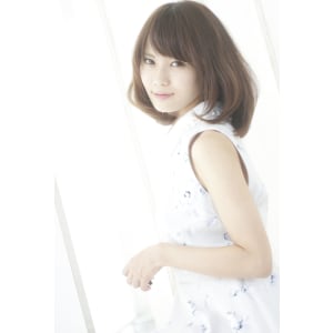 おとな可愛いナチュラルボブ　前髪パーマでお手入れ楽チン
