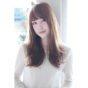 下ろし流しバングで目力アップのロングスタイル【H-191】