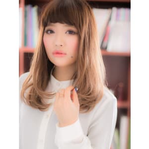 眉上前髪で目力UP♪グラデカラーの個性ロングｃ