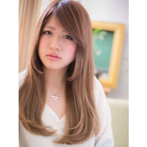 明るめ★ベージュカラーの艶サラストレートb