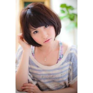 黒髪andほんのりブラウンでも柔か可愛いボブ