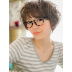 ベージュカラーのたっぷりエアリー★ショートa