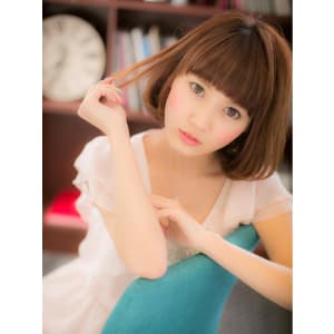 厚めバングがCUTE☆ふんわり☆ワンカールボブb