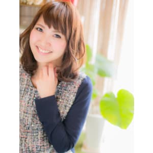 小顔効果☆ひし形シルエット セミディb