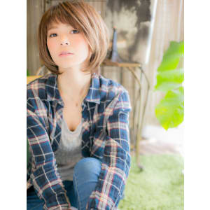 前髪がアクセント♪大人ボブb