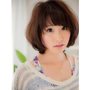黒髪andほんのりブラウンでも柔か可愛いボブ