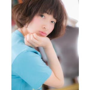 【ボブスタイル】ラウンドバング♪でガーリーボブ