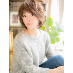 【ショートスタイル】眉上バングミックスカール♪抜け感ガーリー