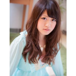 チョコブラウンの、重ためガーリー艶ロングa