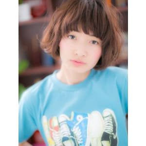 ラウンドバング♪でガーリーボブa