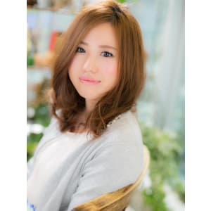 かきあげ前髪で大人セミディa