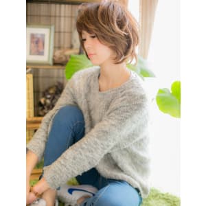 【ショートスタイル】眉上バングミックスカール♪抜け感ガーリー