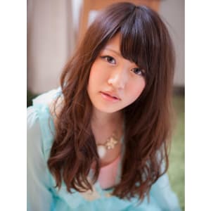 チョコブラウンの、重ためガーリー艶ロングb