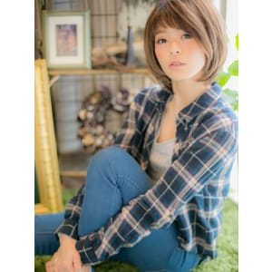 前髪がアクセント♪大人ボブb