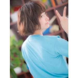 ラウンドバング♪でガーリーボブa