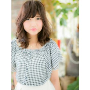 【巻き髪セミロング】
