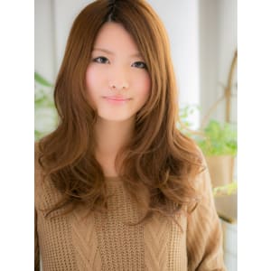 デジパーで創る、大き目カールの小顔ロングb