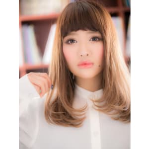 眉上前髪で目力UP♪グラデカラーの個性ロングa