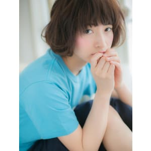【ボブスタイル】ラウンドバング♪でガーリーボブ
