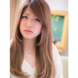 明るめ★ベージュカラーの艶サラストレートb