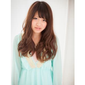 チョコブラウンの、重ためガーリー艶ロング2