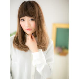 眉上前髪で目力UP♪グラデカラーの個性派ロングb