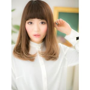 眉上前髪で目力UP♪グラデカラーの個性派ロングa