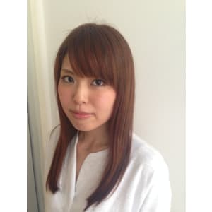 厚めバングエッジモードナチュラルセミディ