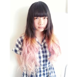 外国人風☆ピンクホワイトグラデーションカラー
