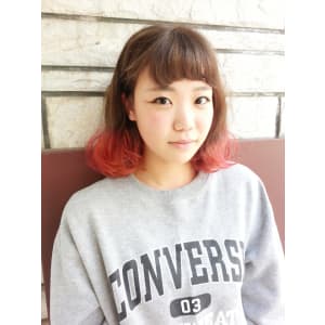 スパイス効果!!グラデーションカラーで魅せるナチュラルボブ☆