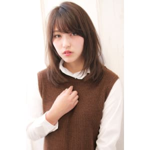 シースルーバングの大人かわいいひし形ミディ【H-213】