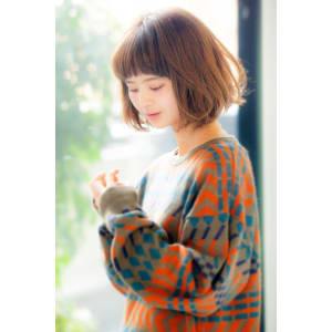 首元スッキリ、ナチュラルボブ
