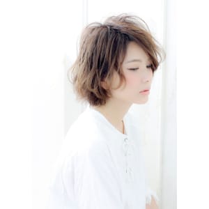 ワンカールのチークバング透明感大人ボブ【N-442】