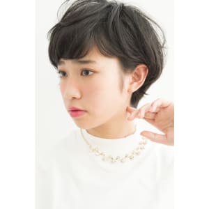 黒髪ナチュラルショート×美髪