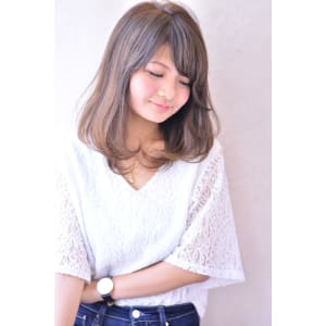 流し前髪×毛先ワンカール☆彡フェミニンミディ