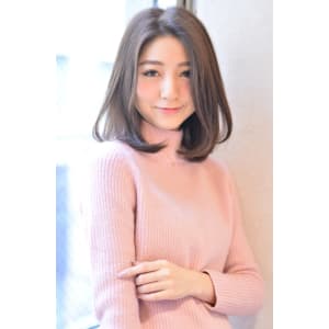 大人かわいいセンターパート★ワンカールフェミニンボブ