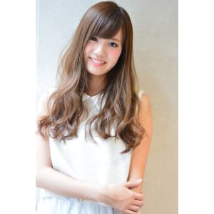 透明感×艶カラー☆流し前髪フェミニンロング