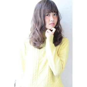 厚め流し前髪ノームコアエアリーセミディ