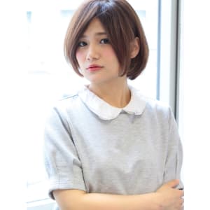 大人かわいいノームコア斜めバング★抜け感ボブディ