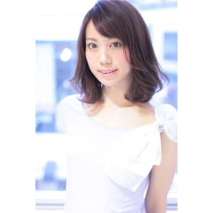 斜めバング♪内巻きエアリーカール鎖骨ラウンドボブ