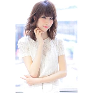 厚めバングゆるふわミディ★エアリーカール鎖骨ラウンドボブ