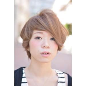 無造作ルーズな甘辛♪ラフウェービーマニッシュラウンドボブ